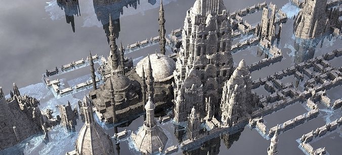 Muslim Crusades Stronghold City architecture Kit bash  3D model