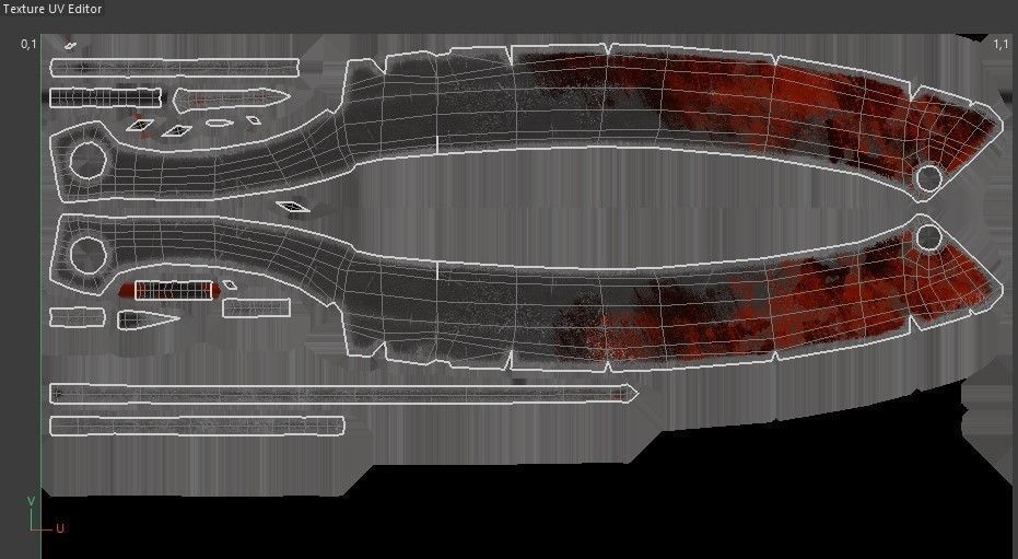 Sword cleaver Game ready 3d model PBR Low-poly 3D model_6