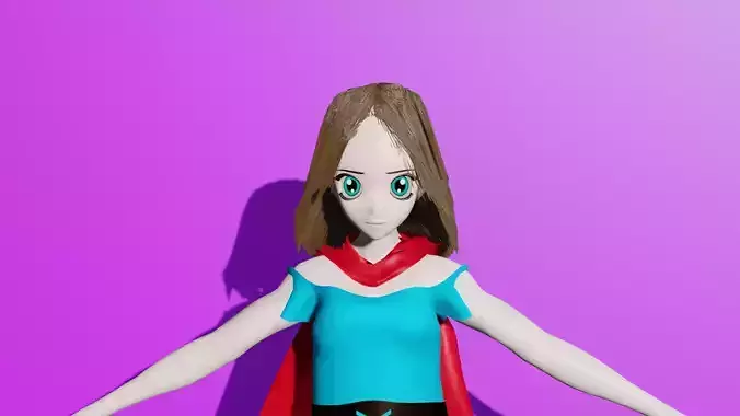 3D Anime teenage Mage girl Character with a beautiful outfit