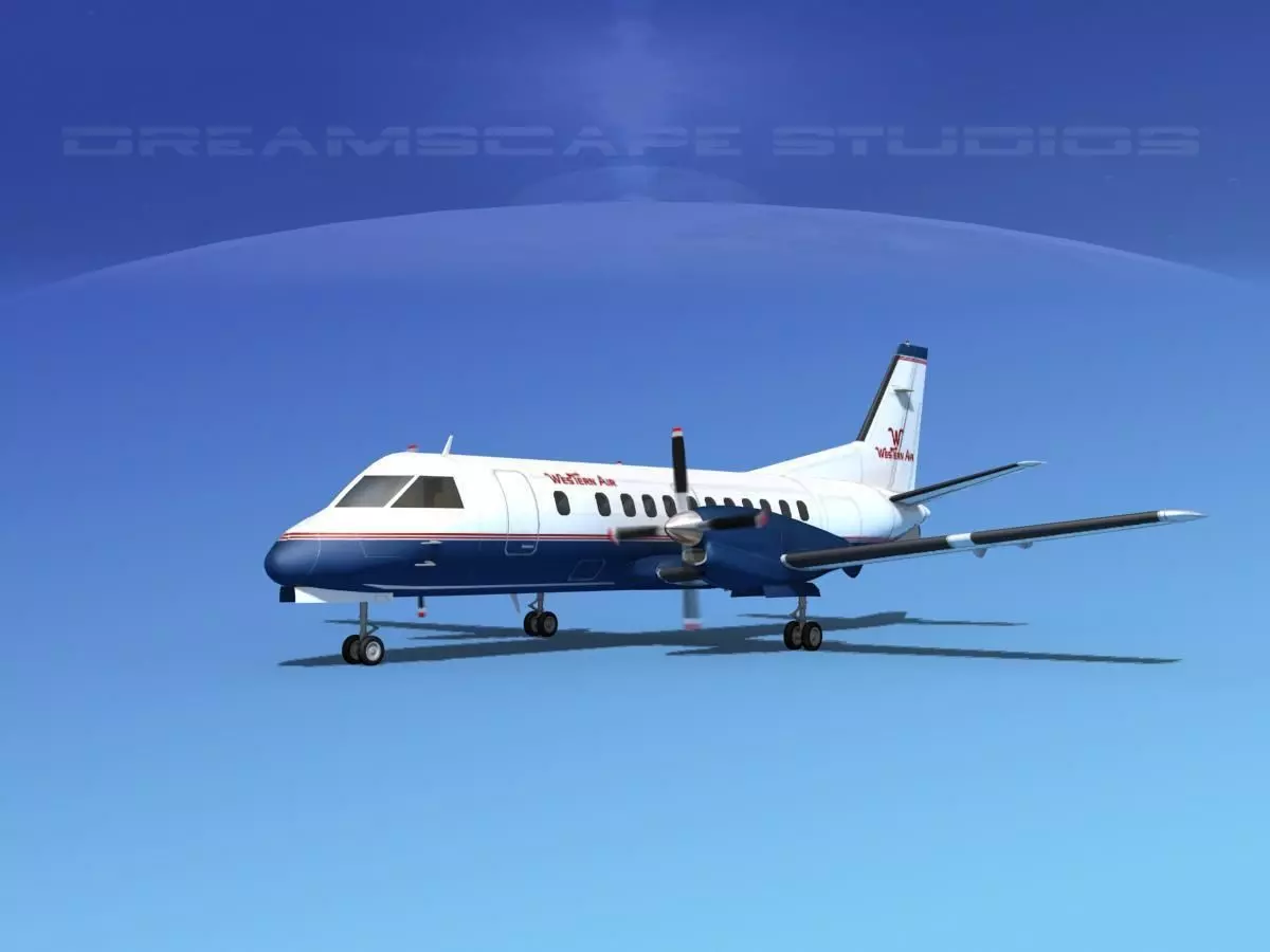 SAAB SF340 Western Air 3D model_0