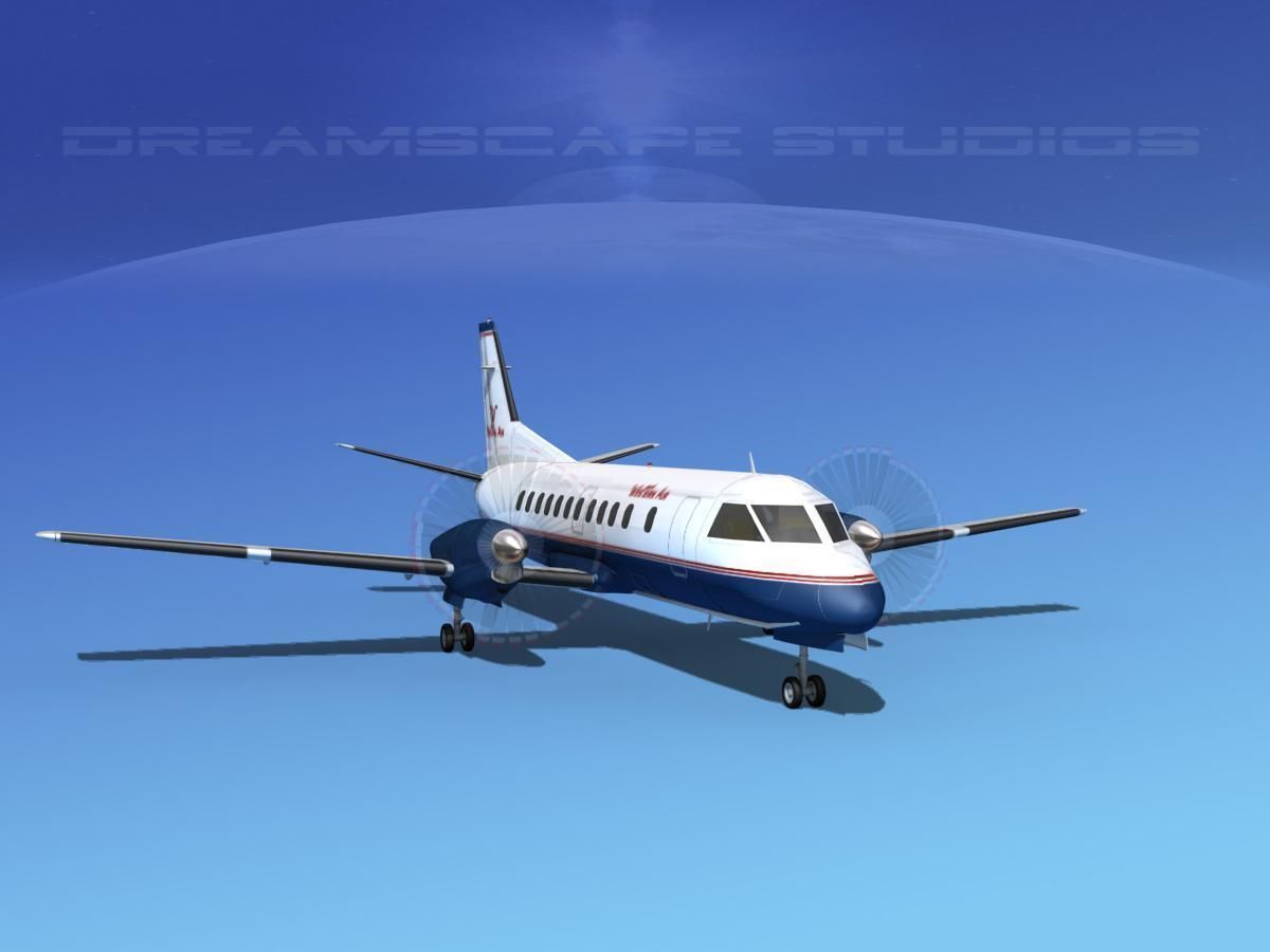 SAAB SF340 Western Air 3D model_4