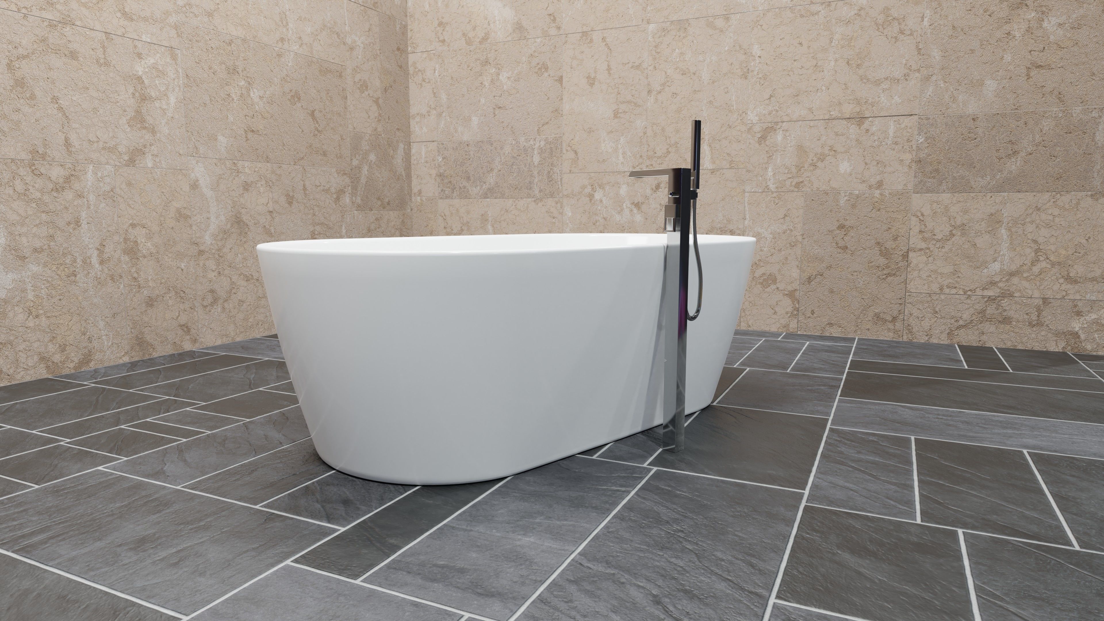 Bath with faucet 3D model_3