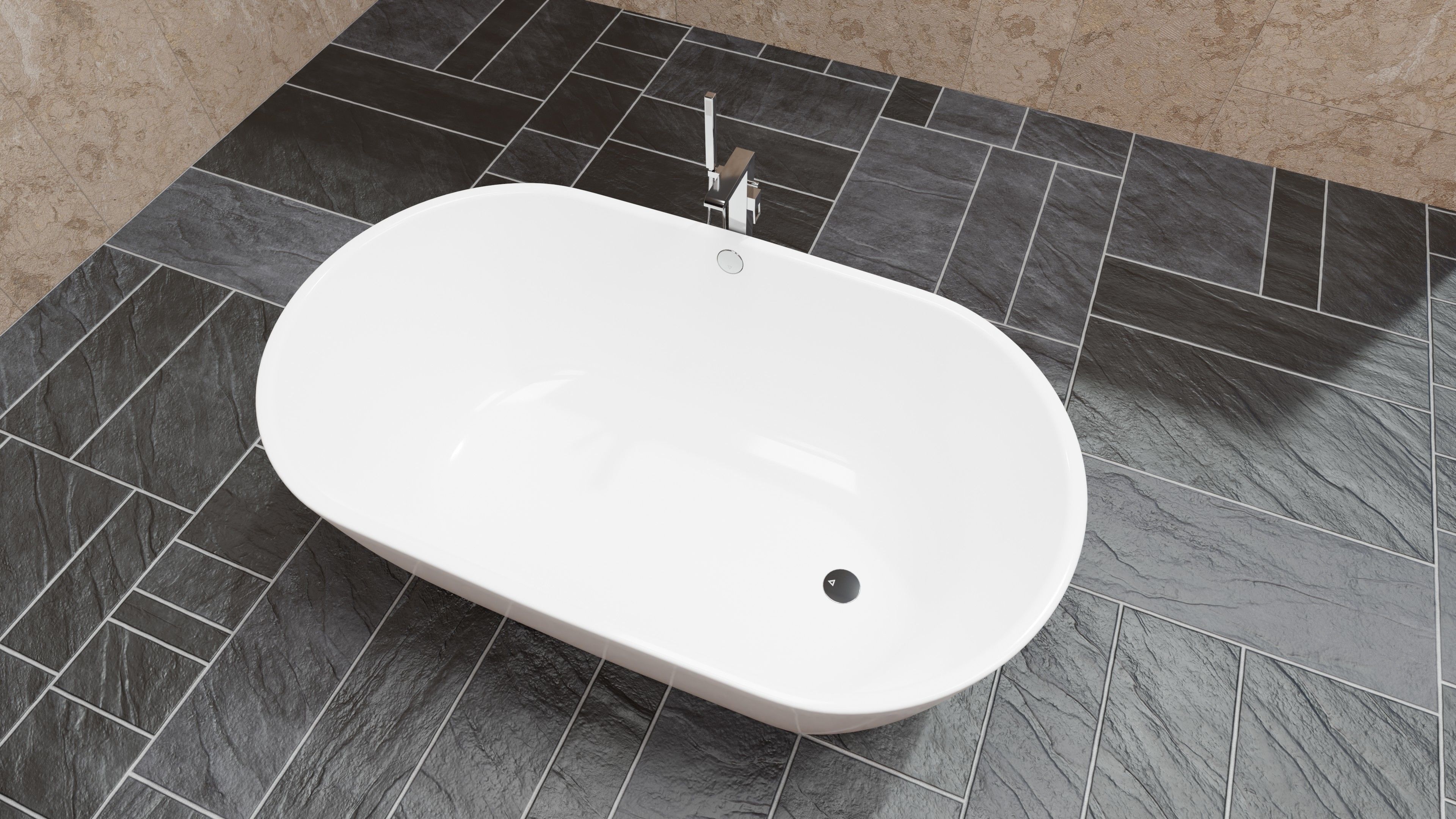 Bath with faucet 3D model_2