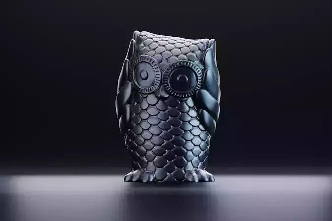 Mystical owl with closed ears 3D print model