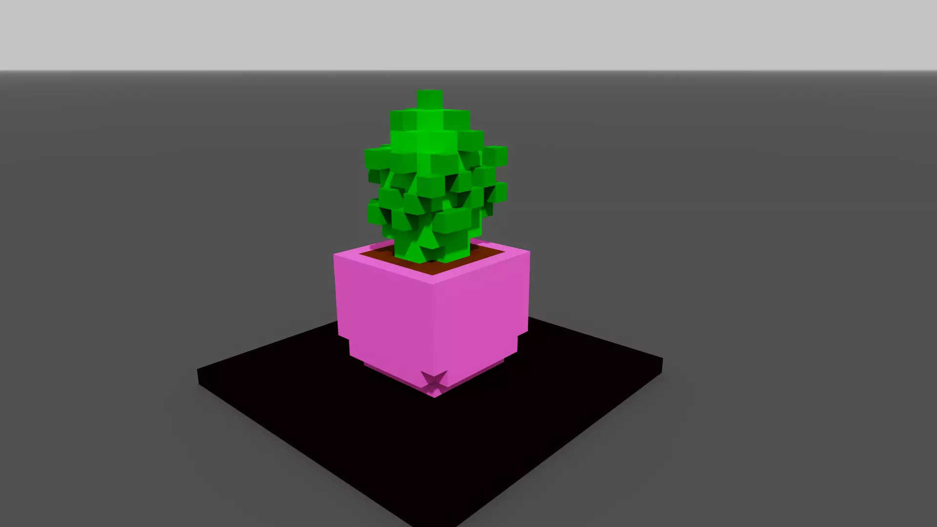 cactus in pot Low-poly 3D model_0
