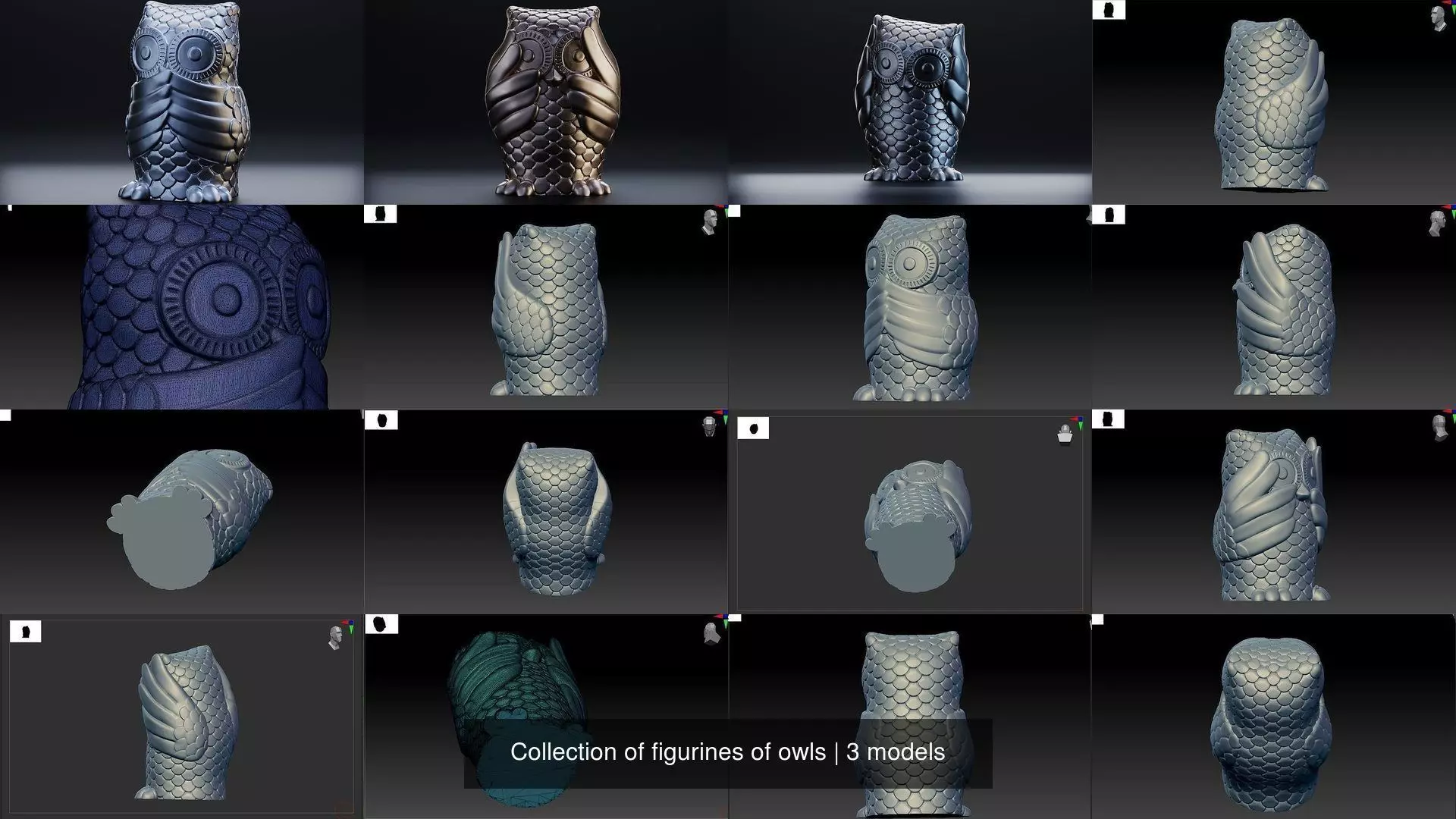 Collection of figurines of owls _0