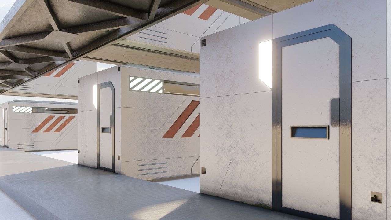 Sci-fi Capsule house 002 3D model_10