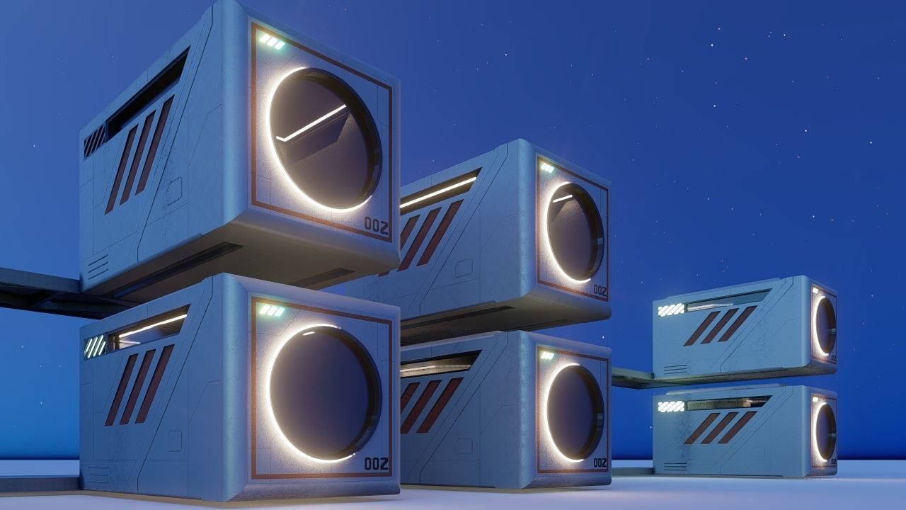 Sci-fi Capsule house 002 3D model_11