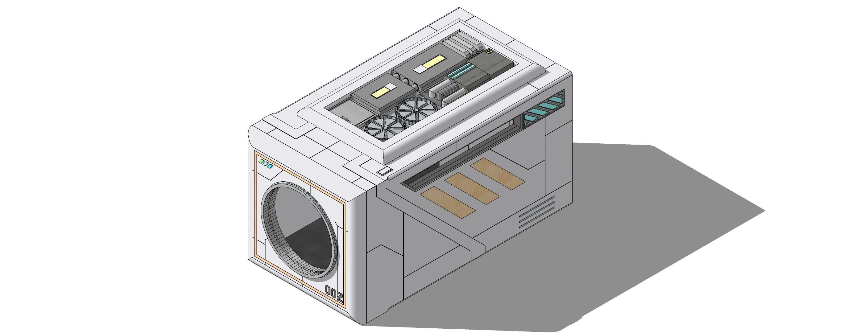 Sci-fi Capsule house 002 3D model_3