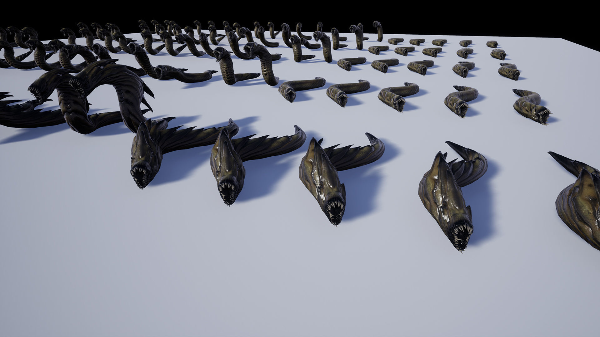Slimy Worms Collection Low-poly 3D model_6