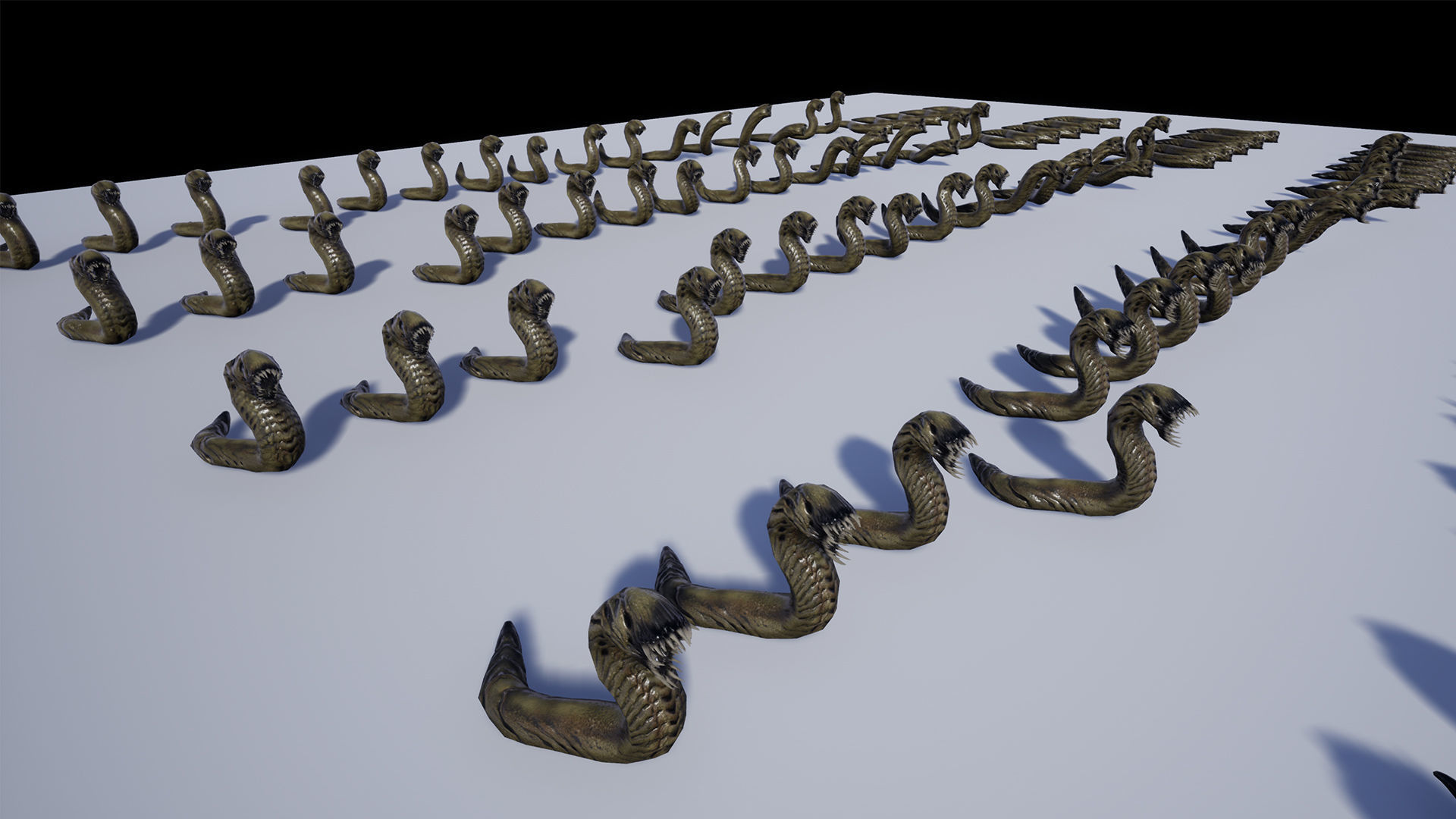 Slimy Worms Collection Low-poly 3D model_4