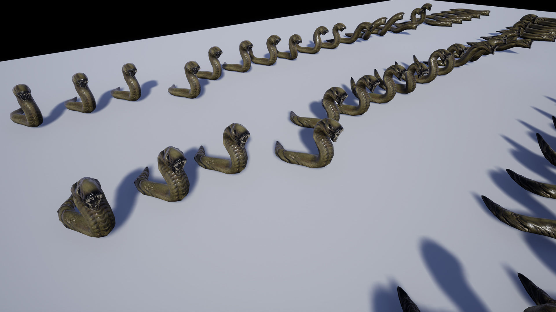 Slimy Worms Collection Low-poly 3D model_3