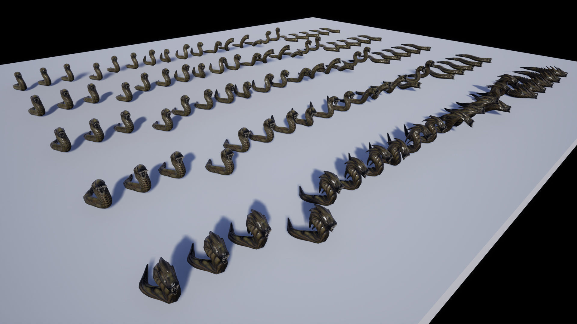 Slimy Worms Collection Low-poly 3D model_2