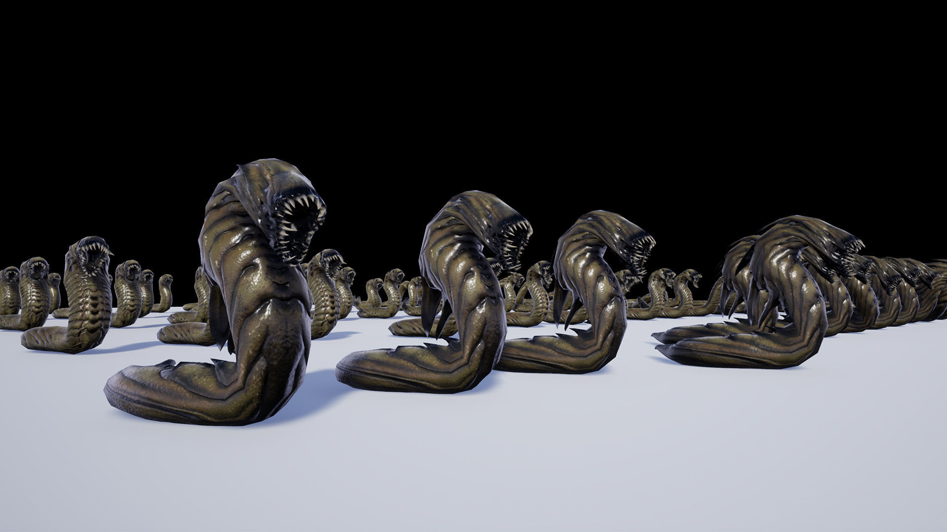 Slimy Worms Collection Low-poly 3D model_5