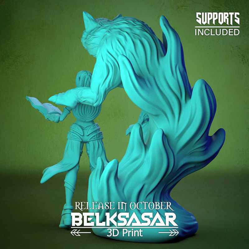 Summoner of the Wolf Spirit 3D print model_3