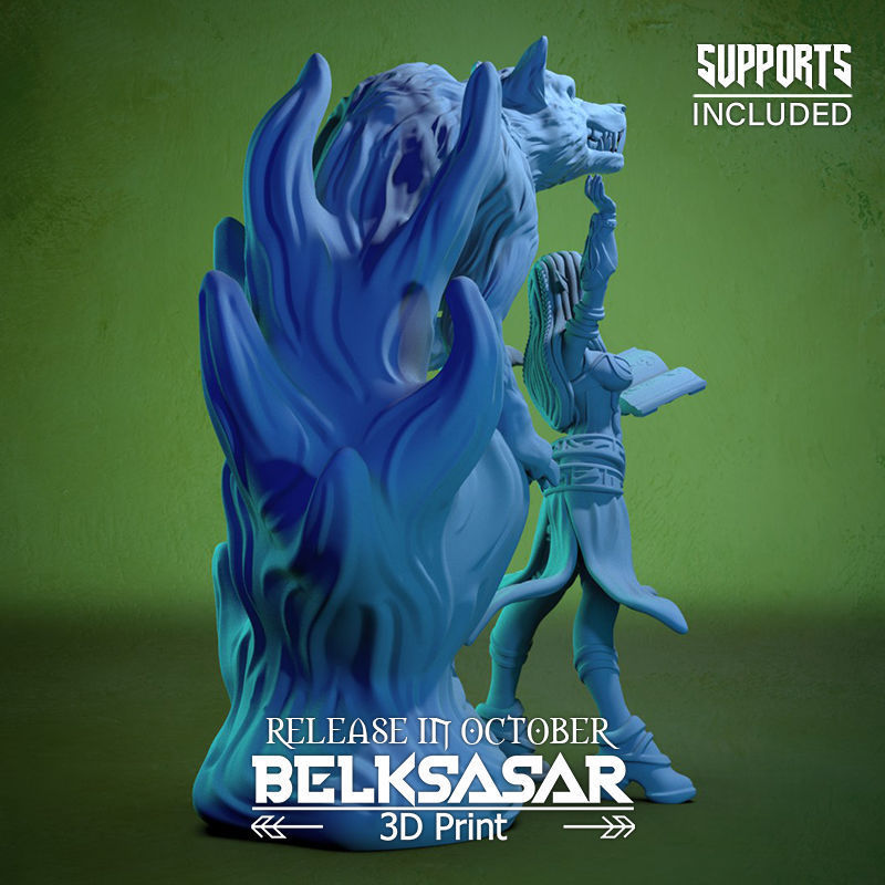 Summoner of the Wolf Spirit Normal and Nude 3D print model_12