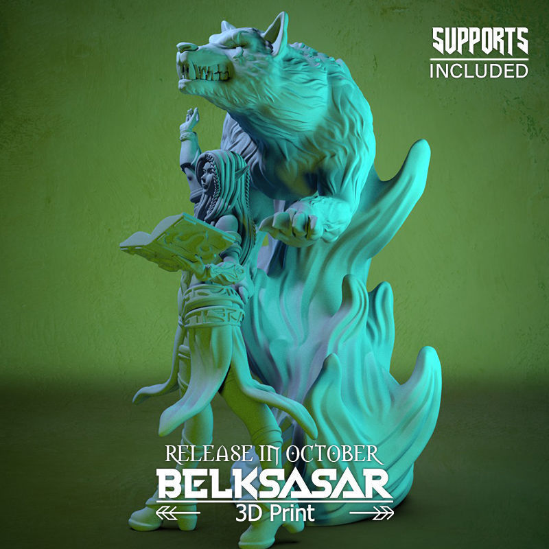Summoner of the Wolf Spirit Normal and Nude 3D print model_5