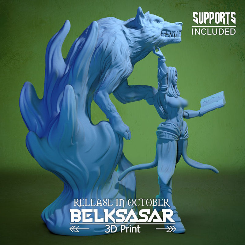 Summoner of the Wolf Spirit Normal and Nude 3D print model_15