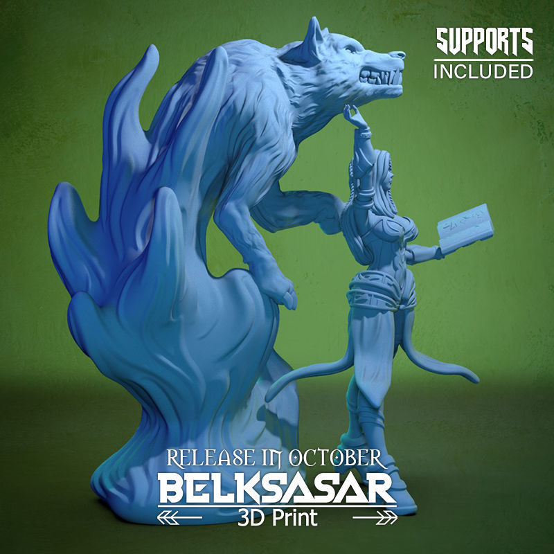 Summoner of the Wolf Spirit Normal and Nude 3D print model_14