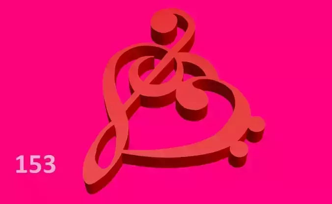 LOVE-P153 heart treble clef