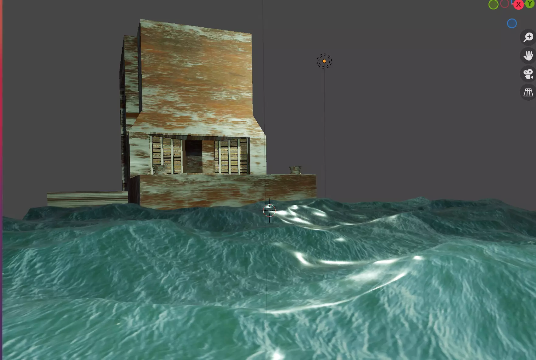 Marina And Sea Animation Low-poly 3D model_0