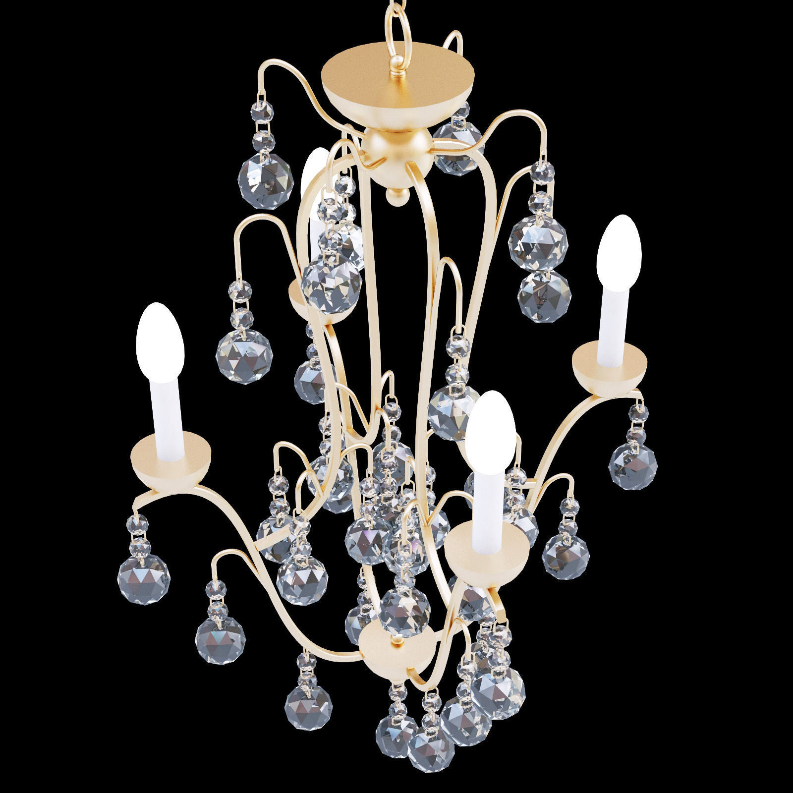 Currey and Co Allusion Chandelier 3D model_3