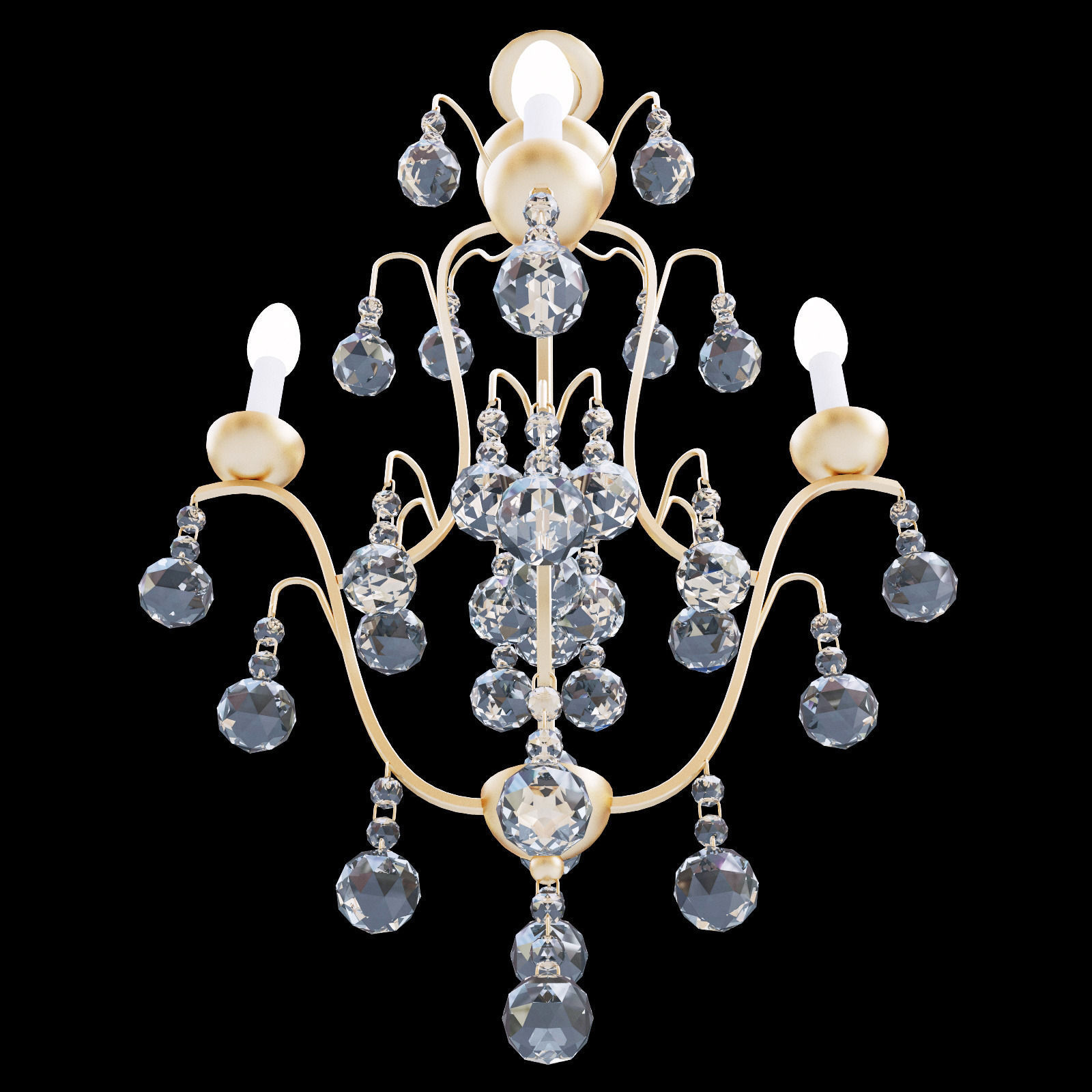 Currey and Co Allusion Chandelier 3D model_2