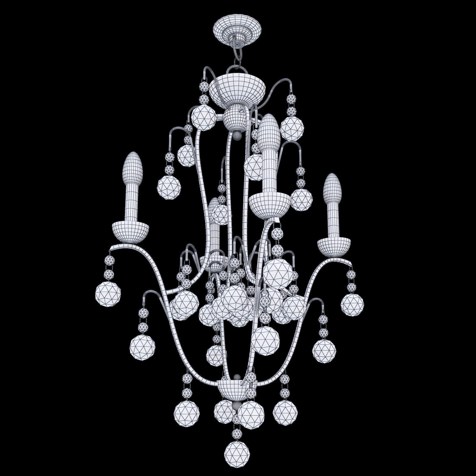 Currey and Co Allusion Chandelier 3D model_4