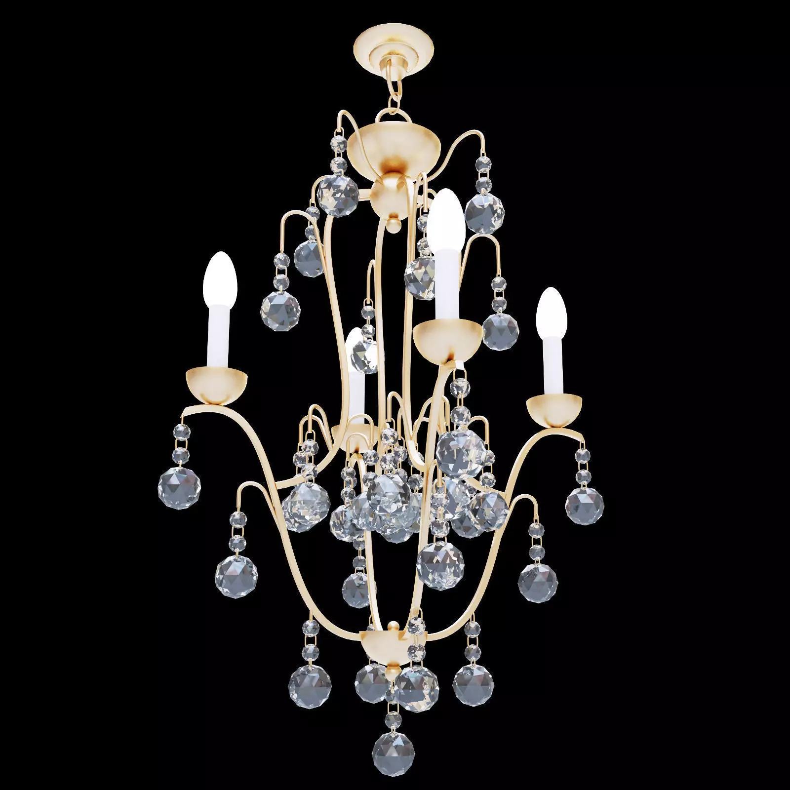 Currey and Co Allusion Chandelier 3D model_0
