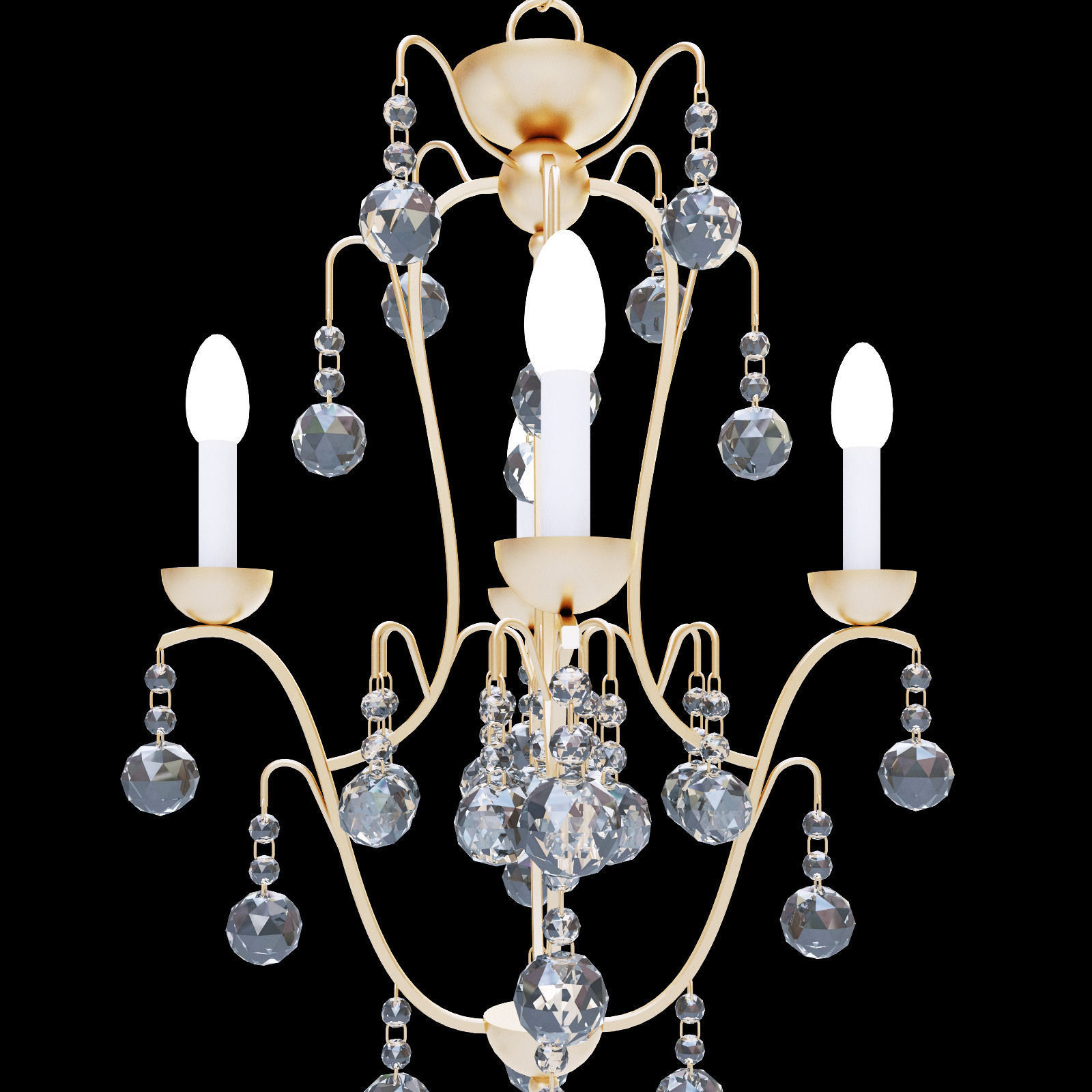Currey and Co Allusion Chandelier 3D model_1