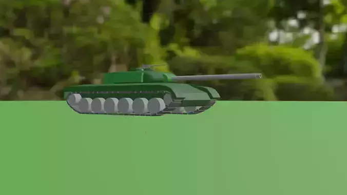 Medium Tank T-52 Low-poly 3D model