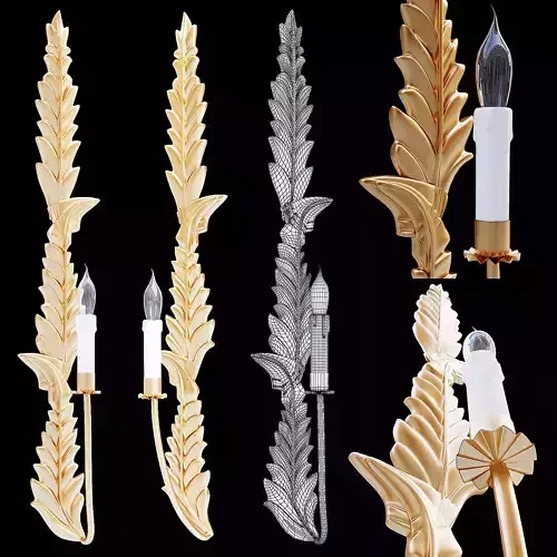 APLIQUE BERGERAC 1 HOJA GRANDE MISON 3D model