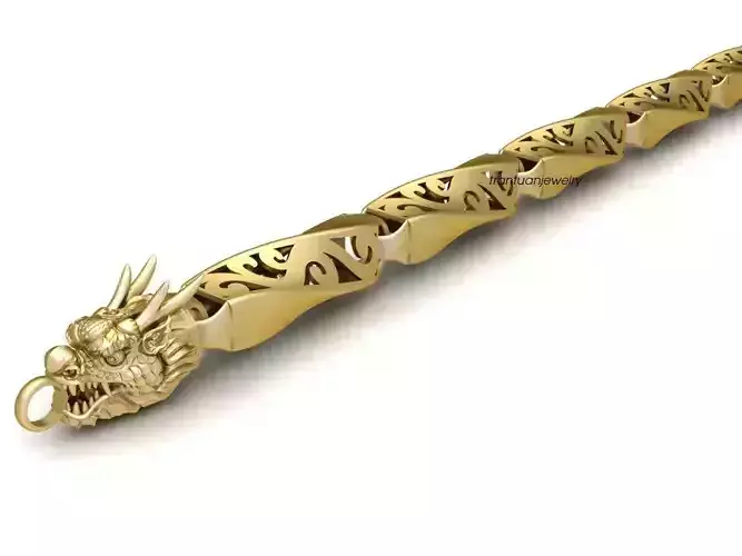 24K Dragon Necklace for men 2912