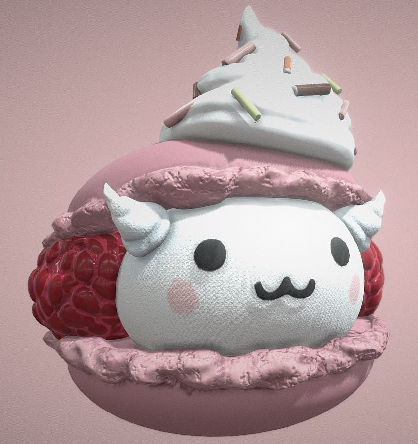 macaron kawaii 3D model_1