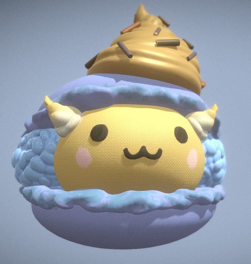 macaron kawaii 3D model_3