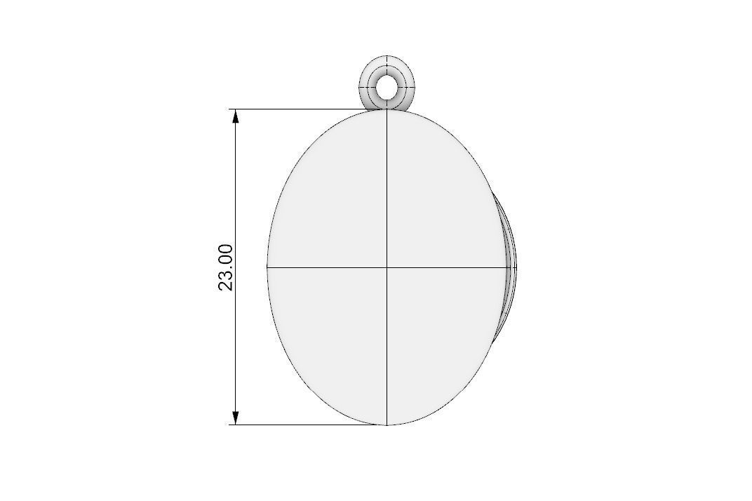 Oval locket with integrated hinge and clasp - 23mm tall 3D print model_10