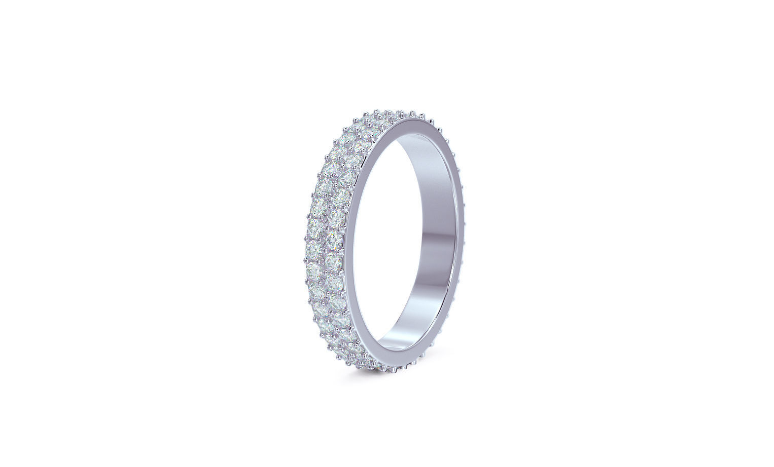 2 row diamond eternity ring with stones 3D print model_10
