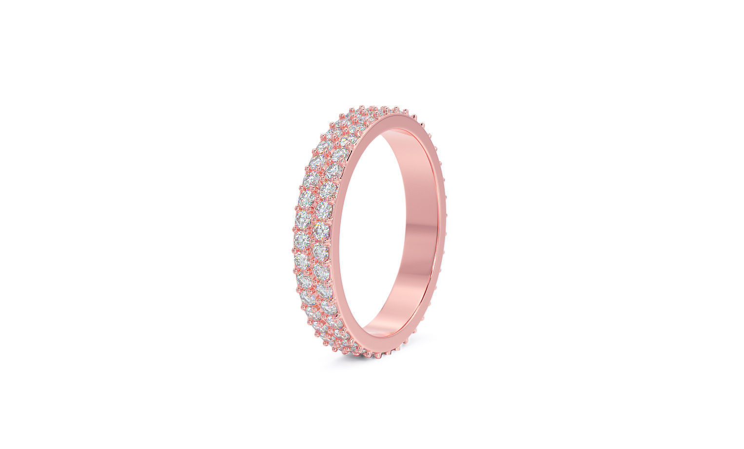 2 row diamond eternity ring with stones 3D print model_15