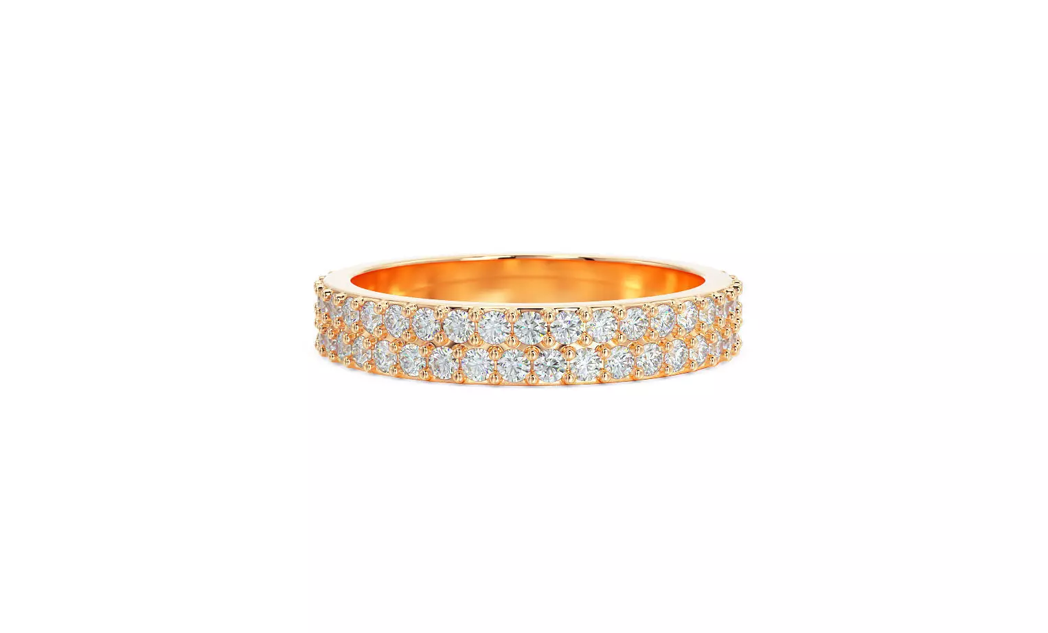 2 row diamond eternity ring with stones 3D print model_0