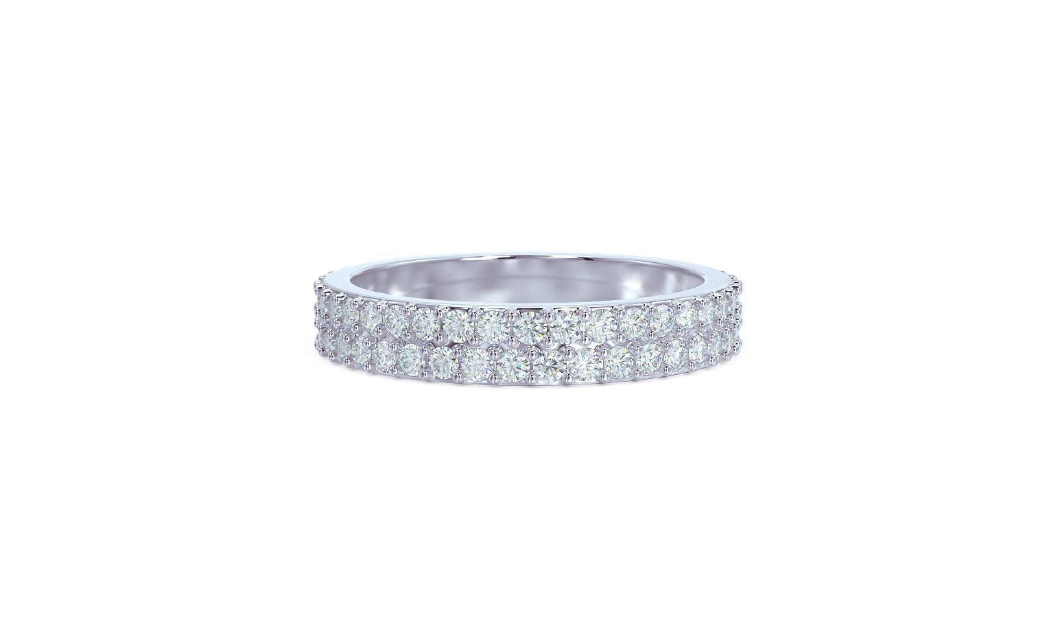 2 row diamond eternity ring with stones 3D print model_11