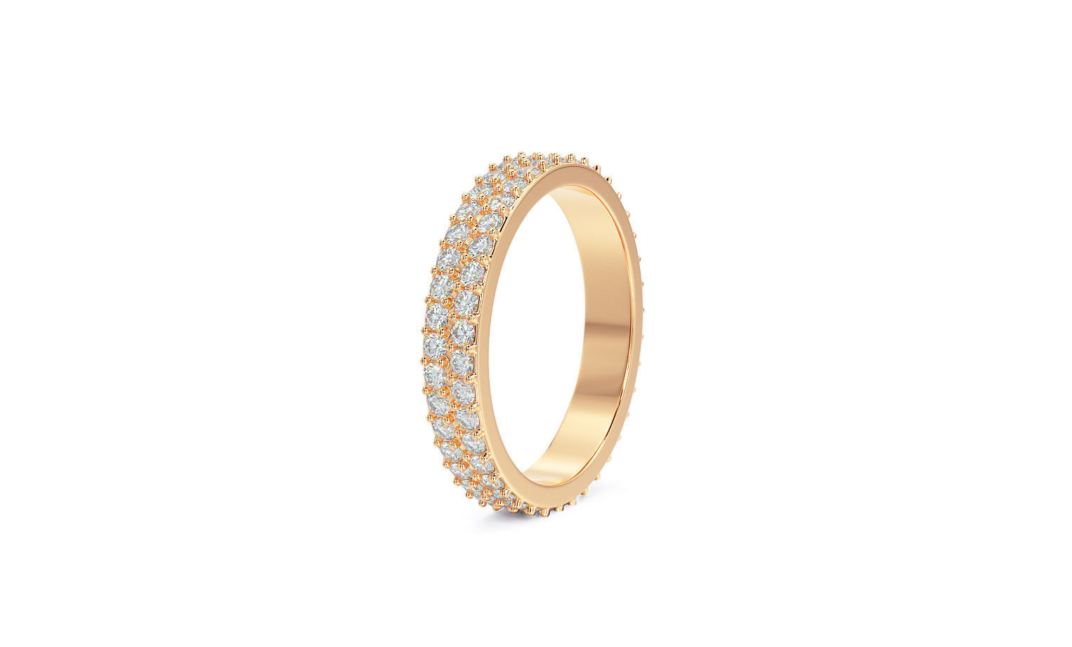 2 row diamond eternity ring with stones 3D print model_6