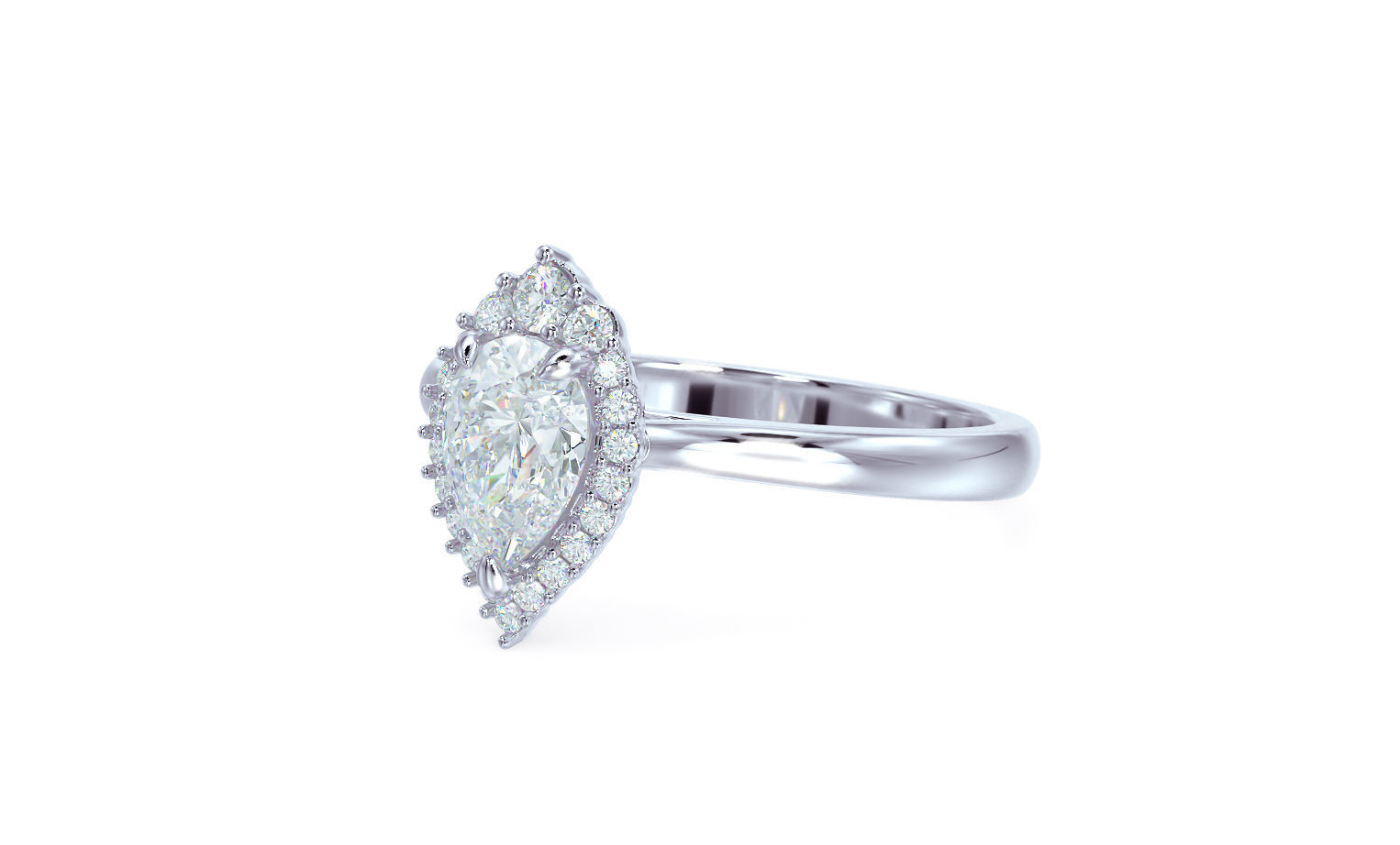 pear shape halo engagement ring 3D print model_12