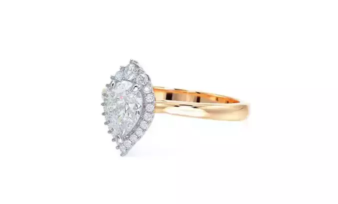 pear shape halo engagement ring