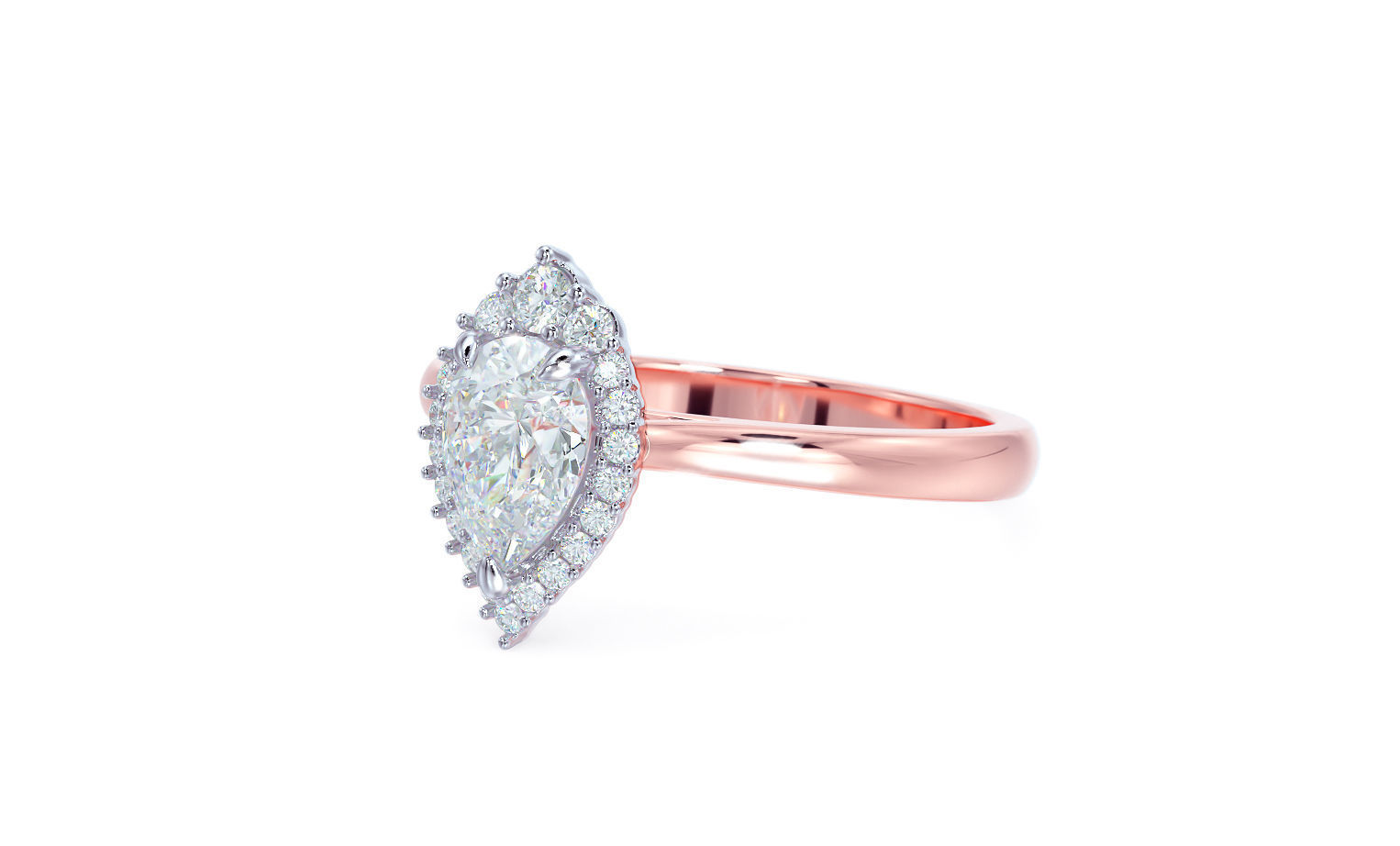 pear shape halo engagement ring 3D print model_17