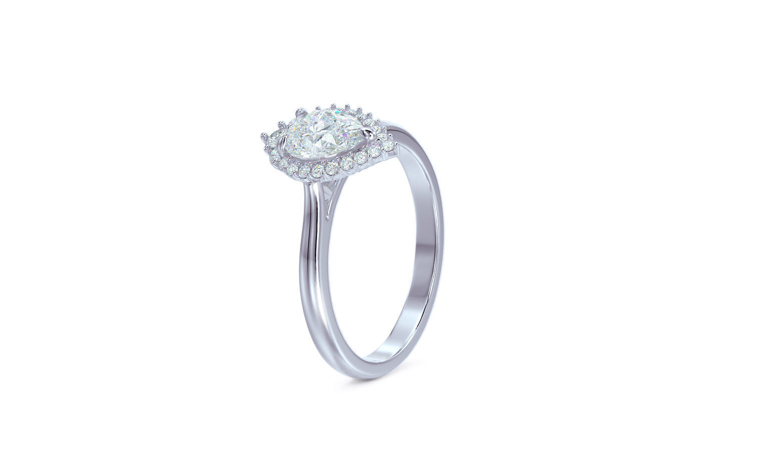 pear shape halo engagement ring 3D print model_11