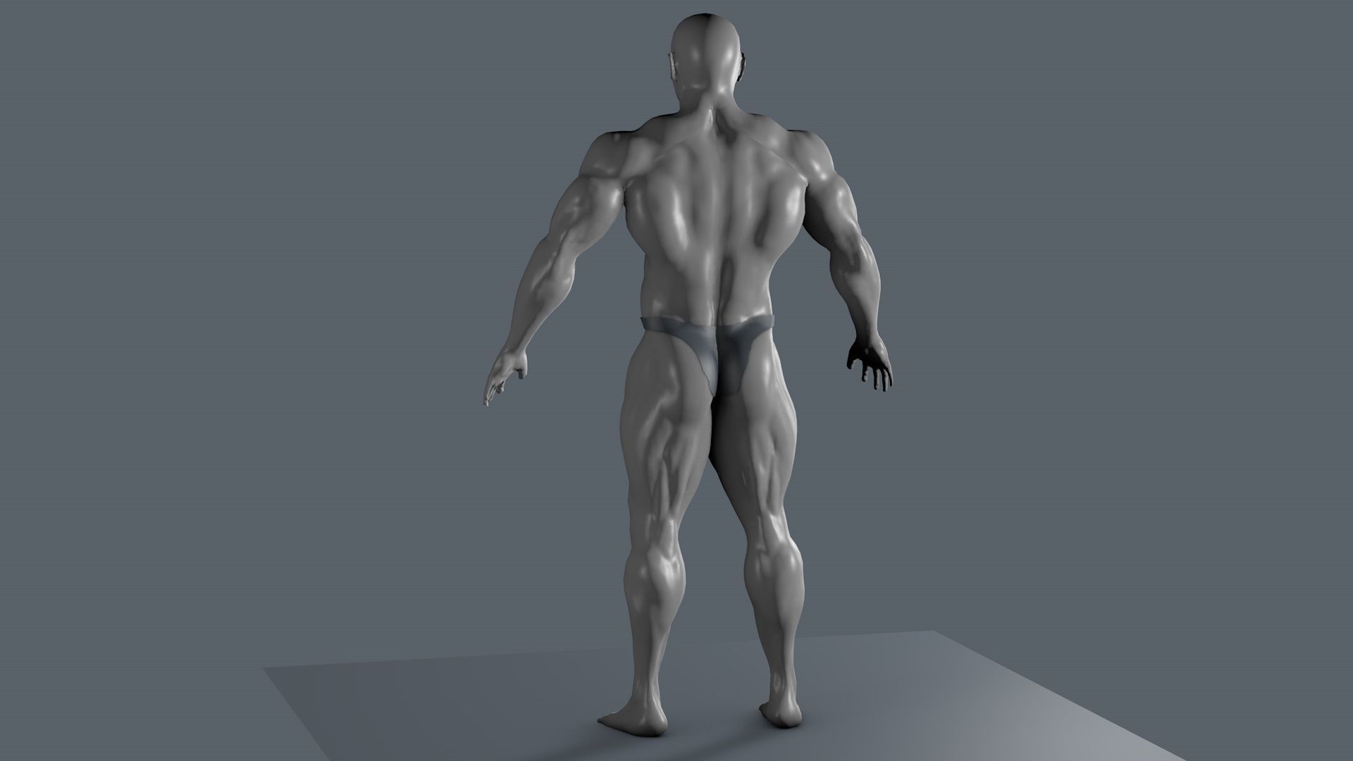 Bodybuilder human body 3D model_7