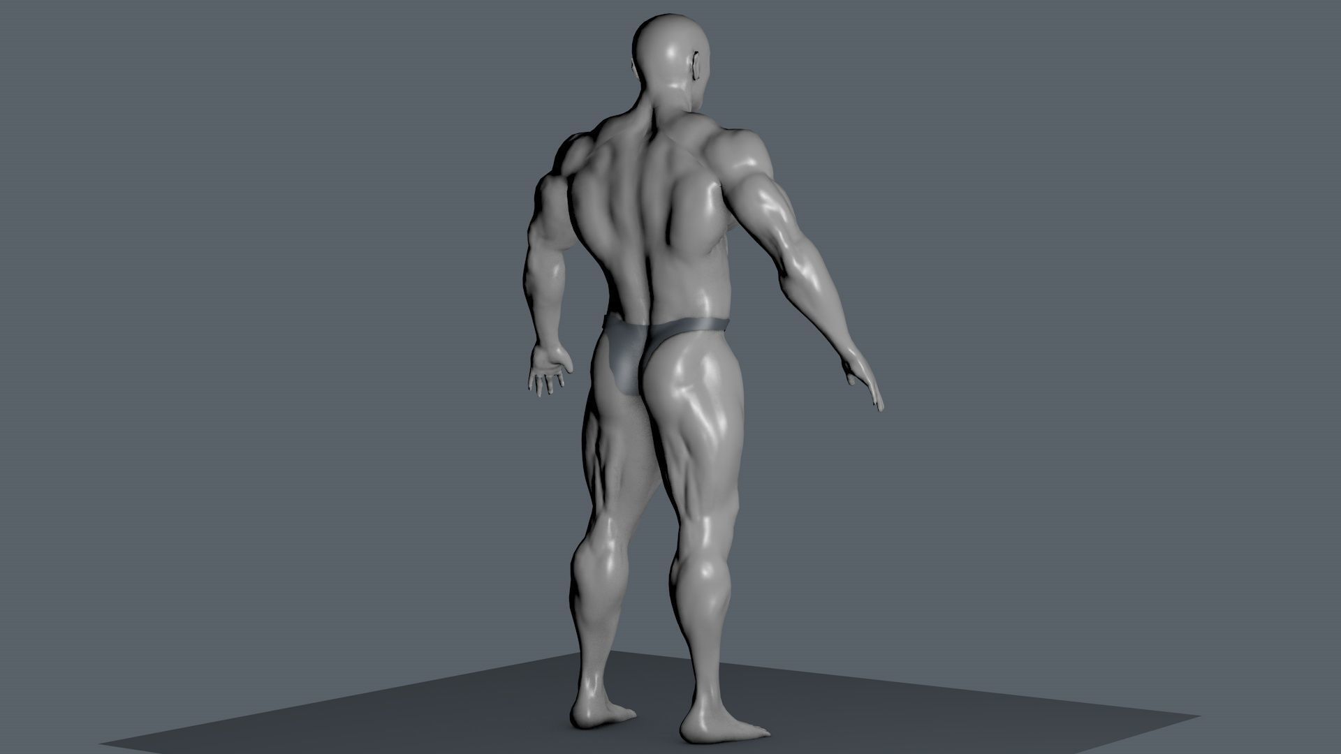 Bodybuilder human body 3D model_1