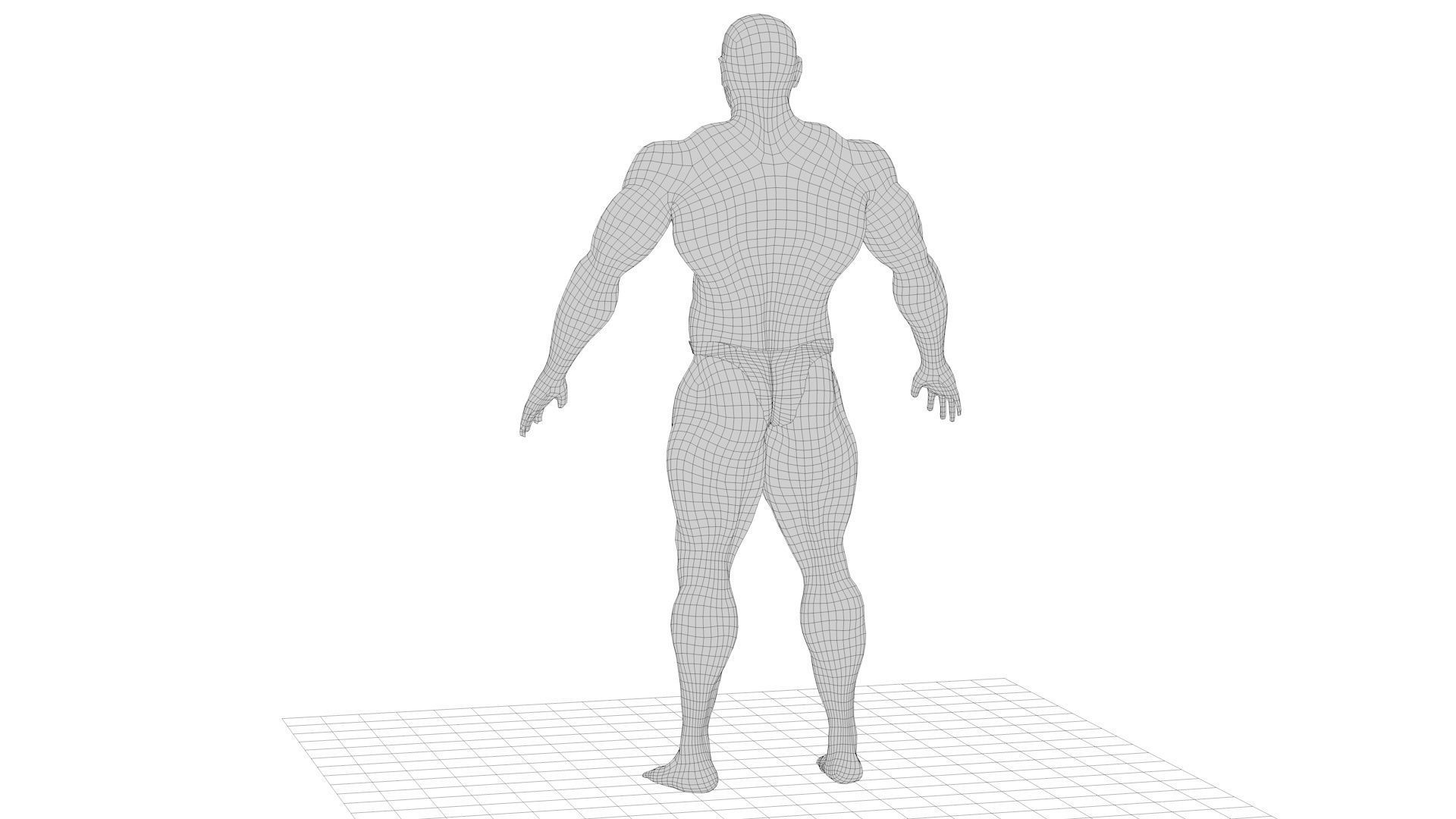Bodybuilder human body 3D model_6