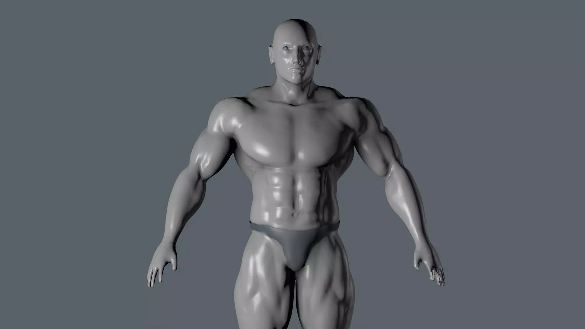 Bodybuilder human body 3D model_0