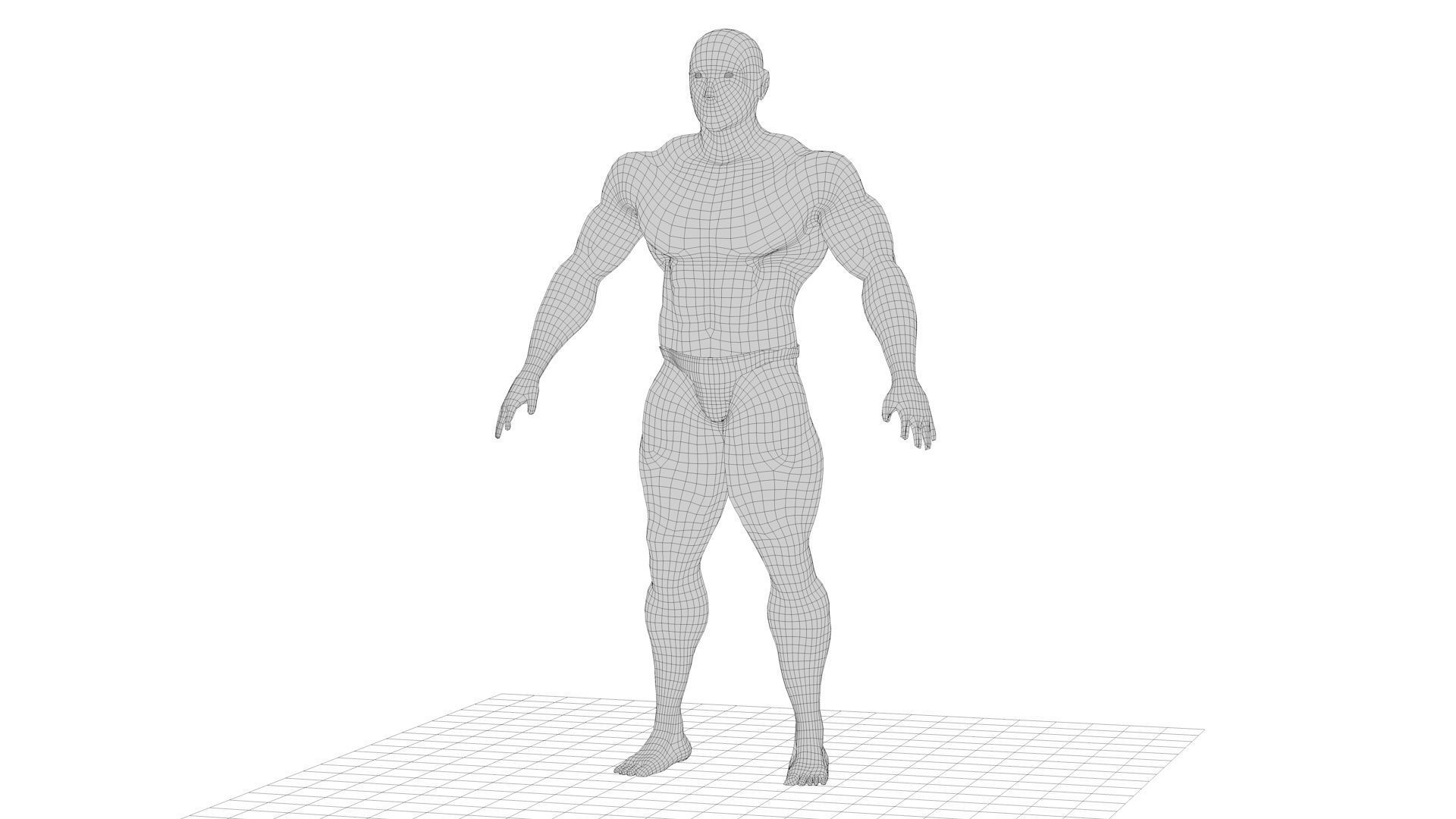 Bodybuilder human body 3D model_5